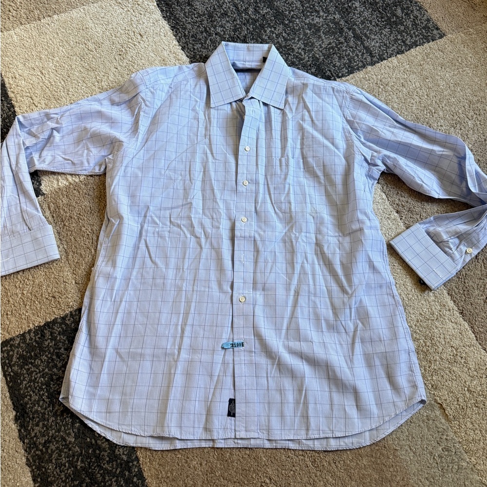 Burberry Men's Blue Checkered Shirt- 17L